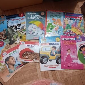 Scholastic Kids Book Lot - Blue, Pink, Yellow, Green, Red Covers